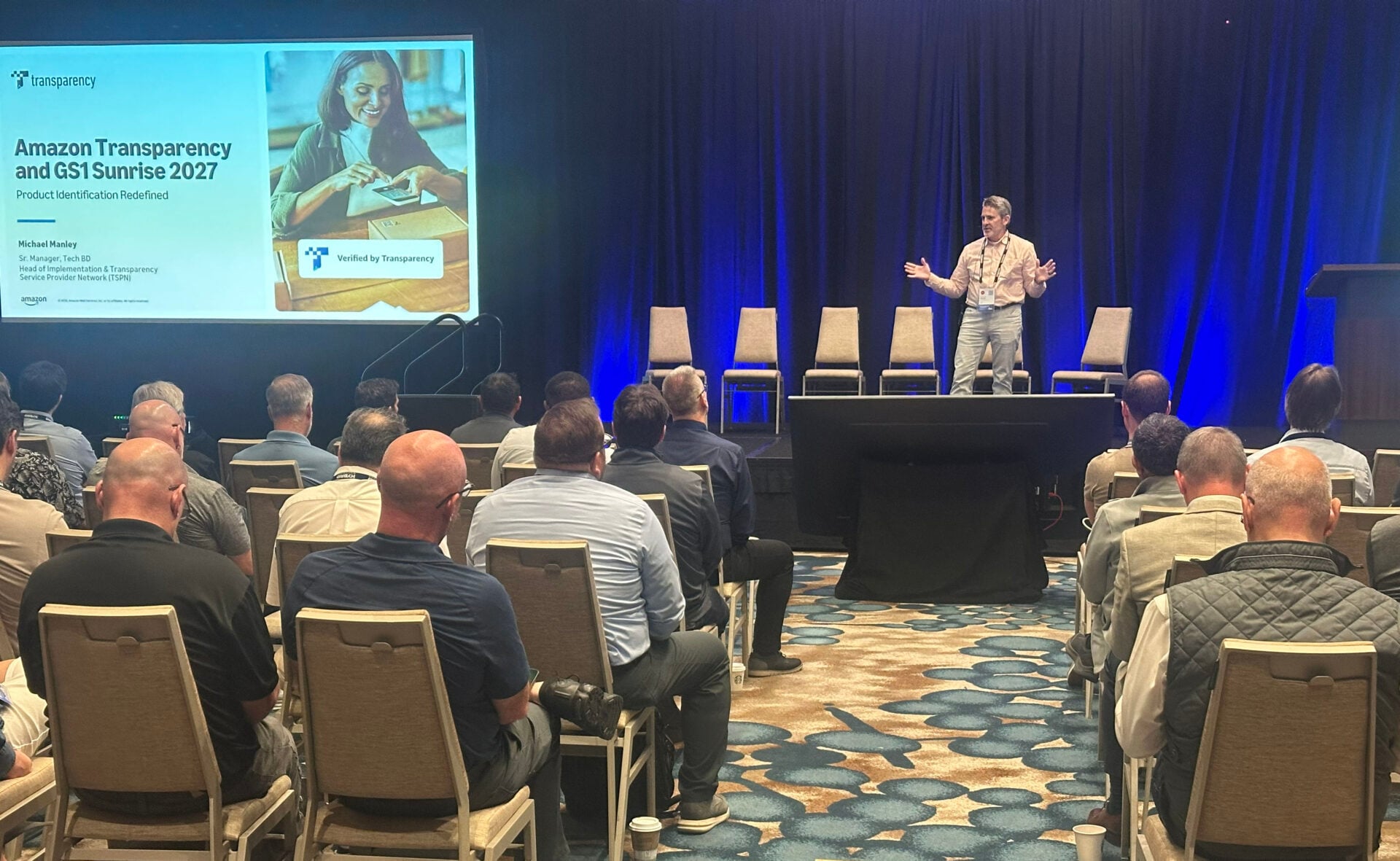 Presenting on the topic of Amazon Transparency at the Fusion Packaging Summit 2026