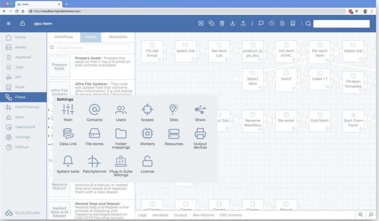 Cloudflow workflow automation from Hybrid Software