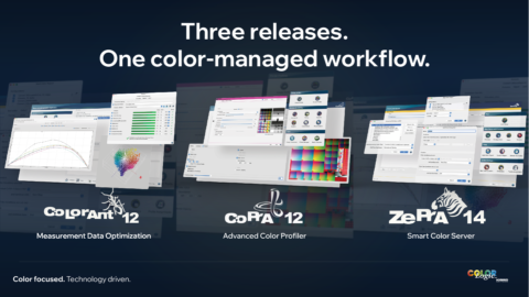 The image shows three images of new software: ColorAnt, CoPrA and ZePrA