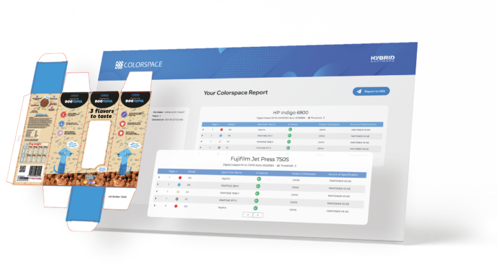 Folding carton packaging and Colorspace report.